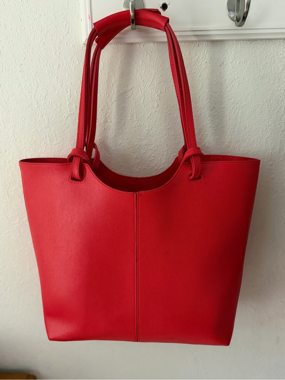 Neiman Marcus Red Women's Tote Bag with Matching Clutch - Stylish Everyday Carry